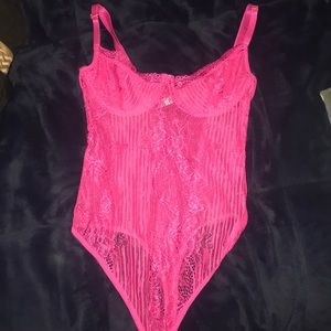Hot Pink lingerie body suit